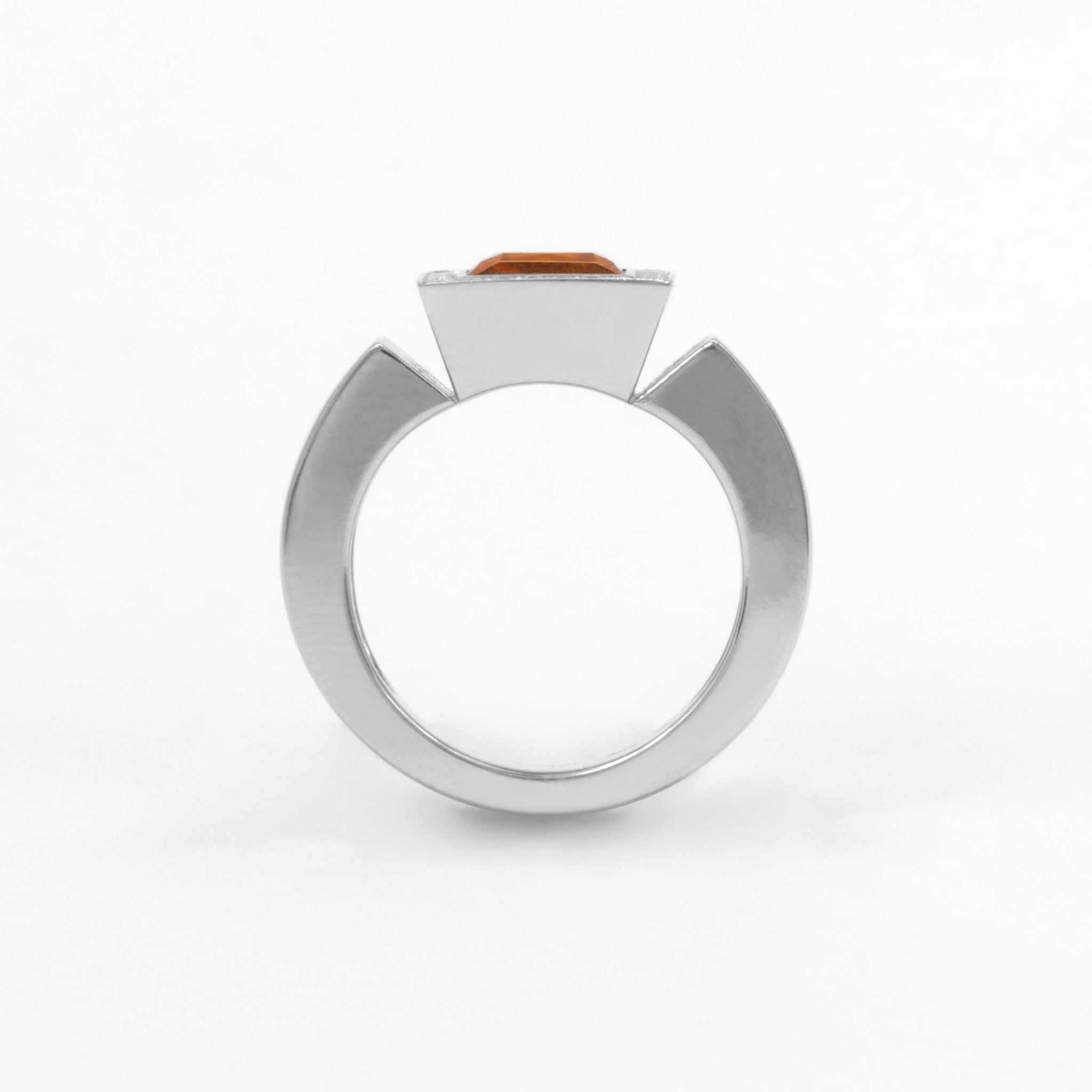 Bague grenat mandarine - Daniel de Guy