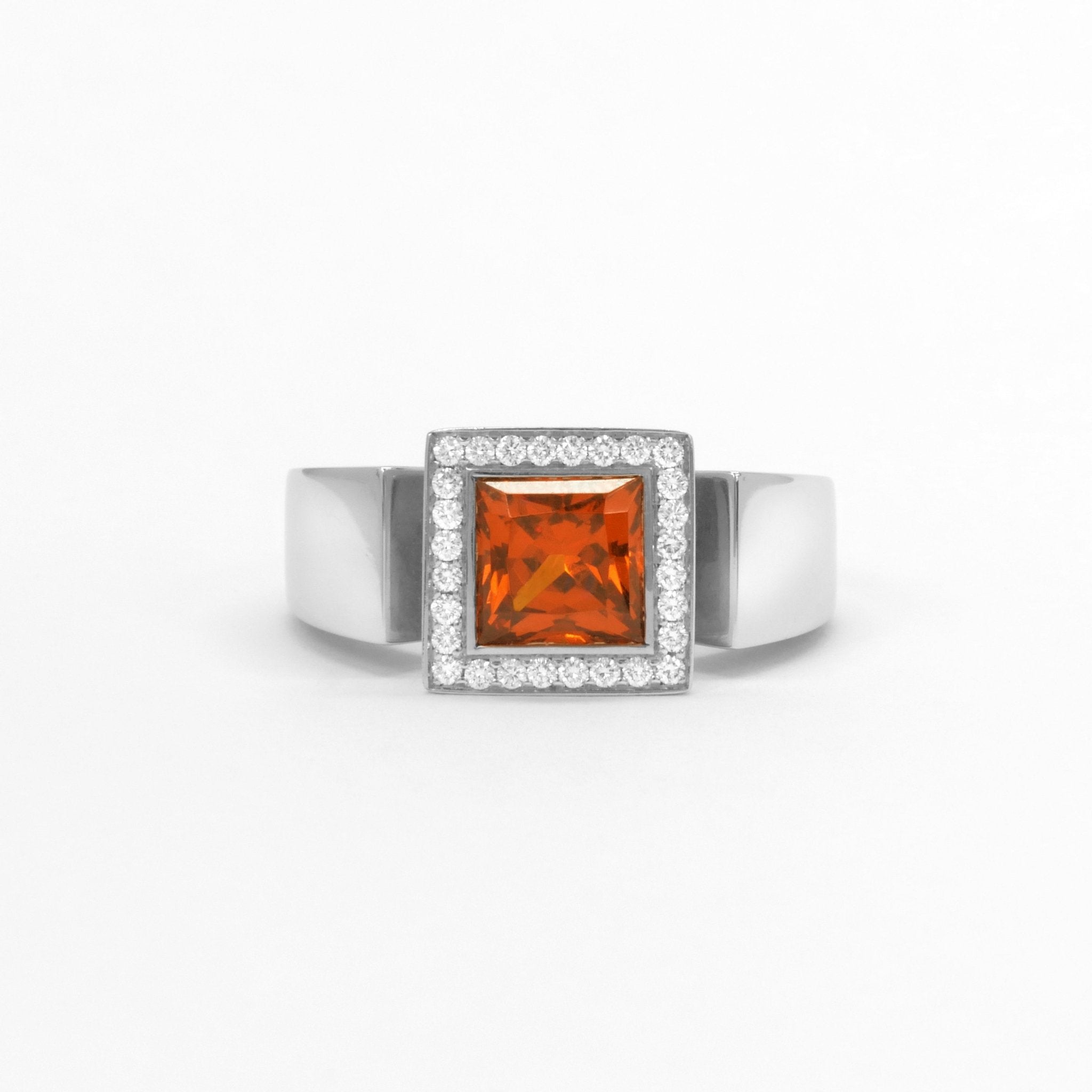 Bague grenat mandarine - Daniel de Guy