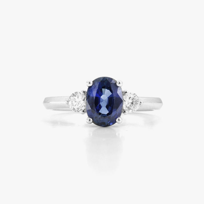 Solitaire Saphir ovale