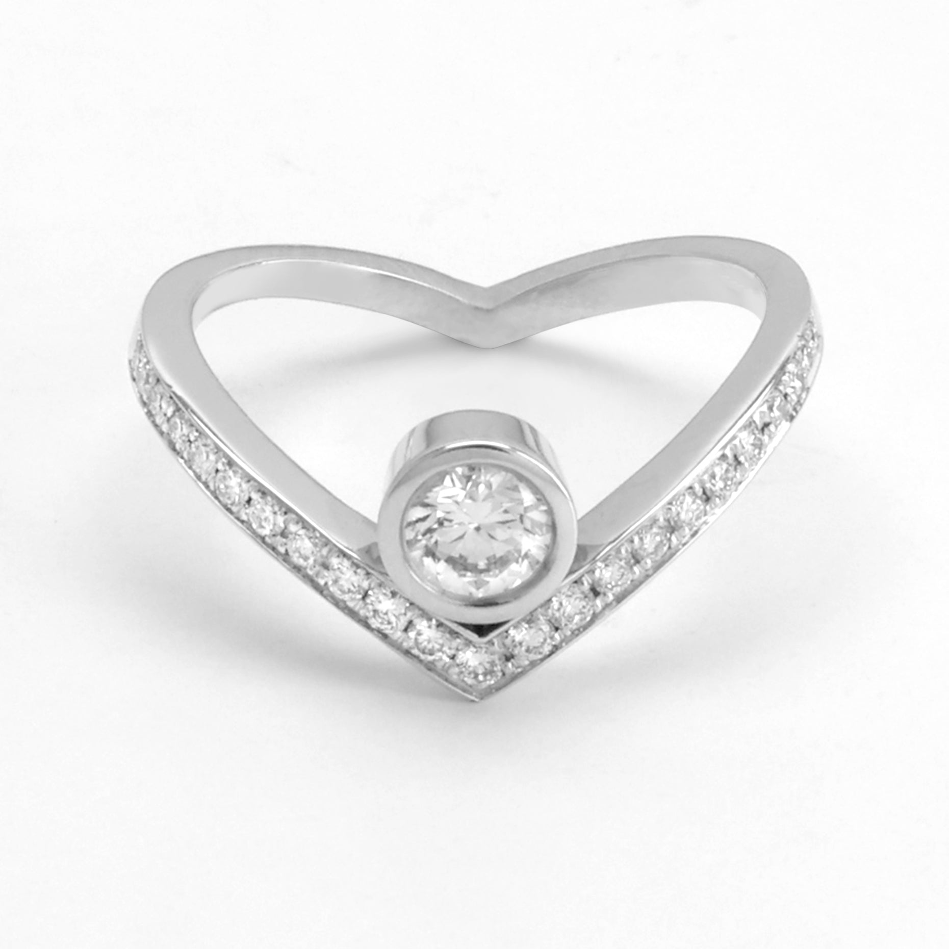 Solitaire 'V - Love' Diamants - Daniel de Guy